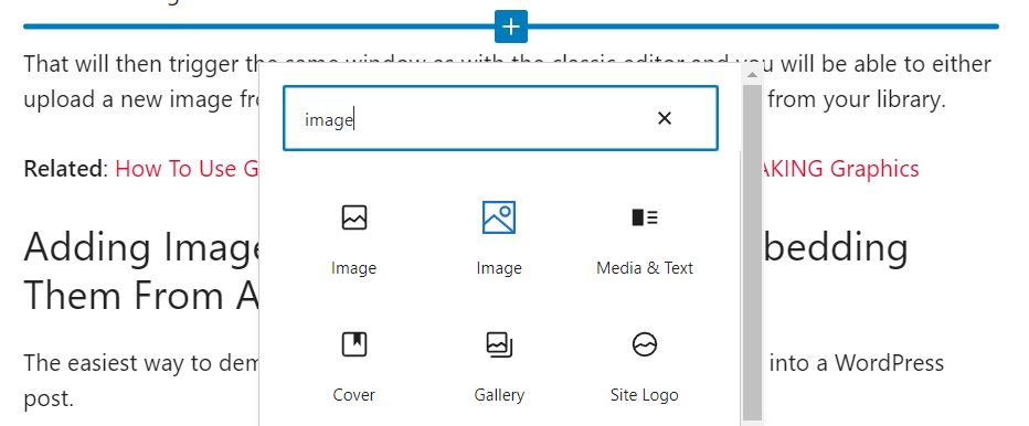 How to add an image in wordpress - add image with block editor